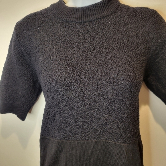 Cos size L mixed Media fabric black short sleeves dress - Picture 3 of 8